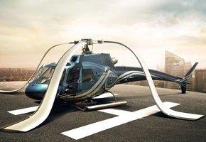 Вертолёт, настроение, опущенны, helicopter, небо, лопасти