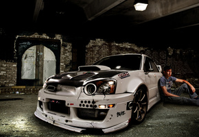 impreza, Subaru, crashed