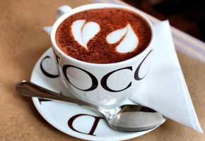 , Художественно, кофе, украшенный