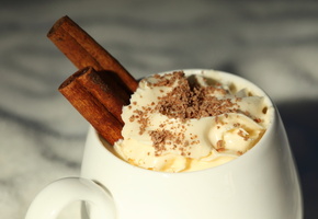 капучино, крем, Чашка, шоколад, стружка, корица