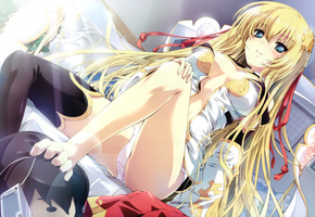 длинные волосы, Девушка, голубые глаза, светлые волосы