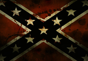 юг, Confederate, флаг, кровь, звёзды