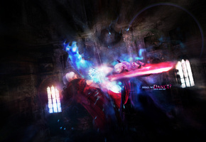 неро, nero, меч, данте, Devil may cry 4, револьвер, capcom, dante, dmc 4