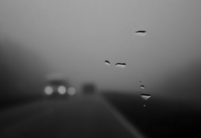 машины, стекло, капли, Дорога