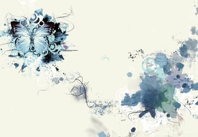 Бабочка, светлый тон, линии