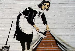 Graffiti, banksy, горничная