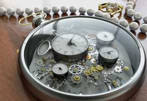 стекло, циферблат, 3d, часы, шестеренки, стрелки, украшение, рендер, цифры, время