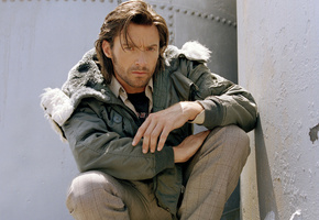 Хью джекман, мужчина, серьезность, актёр, куртка, hugh jackman, лицо, брюки, волосы