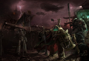 командир, Warhammer 40k, бойцы, гроза, корабли