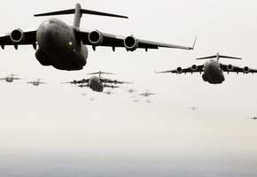 море, Самолеты, полет, небо