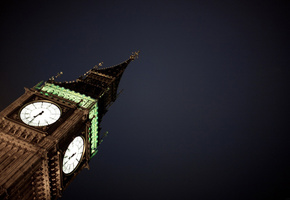 лондон, англия, ночь, часы, Big ben, британия