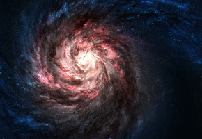 галактики, red, звезды, galaxies, Blue