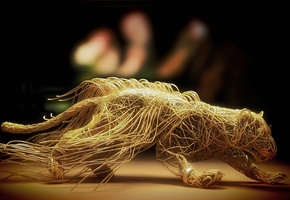 леопард, Плетеный, бежит