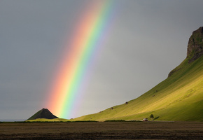 горы, исландия, Радуга