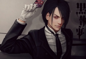 kuroshitsuji, демон, темный дворецкий, Арт, sebastian michaelis