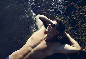 берег, улыбка, Настроение, очки