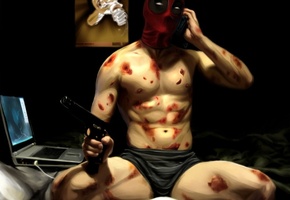 Deadpool, , comics, gun, marvel