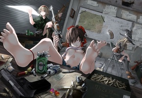 девочки, touhou, оружие, marisa, Reimu, alice