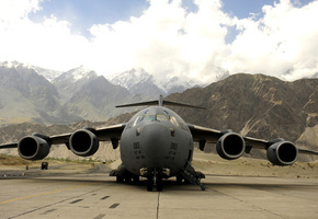 небо, облака, горы, фото, аэродром, долина, Самолет