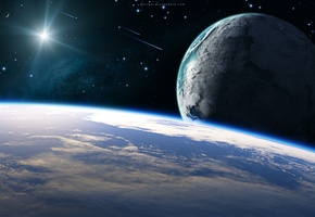 поверхность, Планеты, облака, атмосфера, звезды, кометы