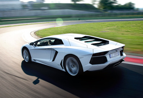 lp700-4, ламборгини, aventador, Lamborghini, белый, авентадор