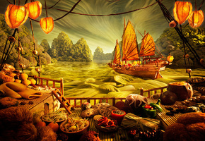 фантазия, еда, кухня, Япония