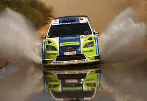 вода, rally, Wrc, брызги, ford focus