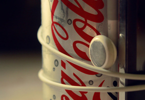 наушники, iphone, Coca cola