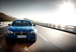 солнце, скорость, небо, car, Bmw m5 2011, дорога, road, машина, speed