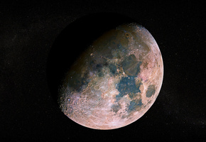 Луна, звезды, цветная