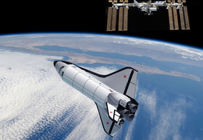 Советская копия шаттла - ос-120, 3d графика, космос, мкс
