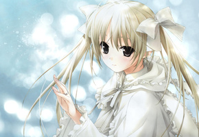 девочка, ленты, Kasugano sora, yosuga no sora, бантики, кольцо
