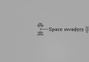 минимализм, ретро, космический захватчик, 8-bit, Space invaders