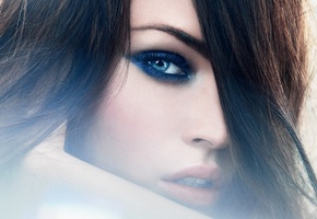 Megan fox, взгляд, волосы, лицо, актриса, модель, девушка