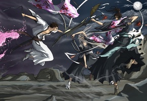 арт, art, anime, Bleach, меч, captains, капитаны, воин, битва