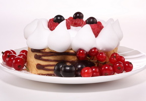 сладкое, десерт, Еда, крем, ягоды, щоколад, пирожное