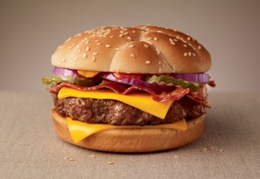 кетчуп, Еда, фаст фуд, бекон, чизбургер, котлета, соус