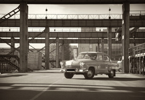 обои, машина, волга, ретро, завод, Газ