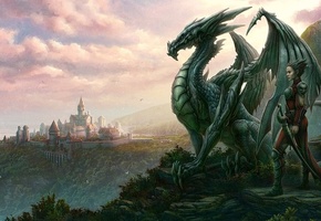 Дракон, kerem beyit, город, человек, взгляд