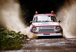 ралли, safety car, Rally, лужа, брызги