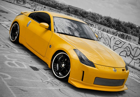 тачки, авто обои, 350z, жёлтый, cars, auto wallpapers, ниссан, Nissan