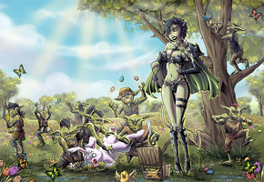 гоблины, Королева, гоблинов, пасха, пасхальный, кролик