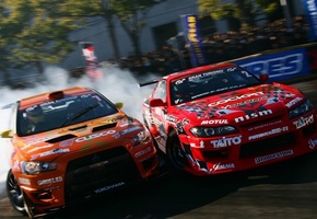 Drift, vs, mitsubishi-evolution, nissan-silvia