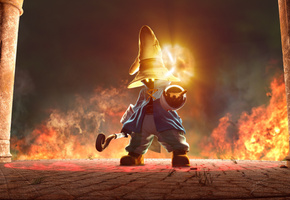 огонь, посох, шляпа, магия, Волшебник