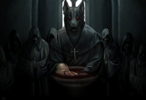 кровь, секта, Волки, младенец, чаша