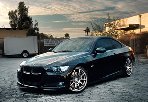 черная, bmw, Авто