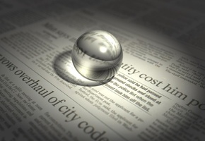 буквы, Газета, сфера, шар, стекло