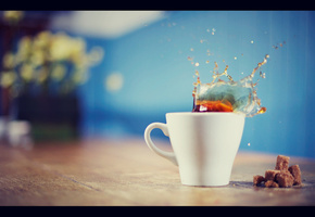 сахар, кофе, Чашка, всплеск