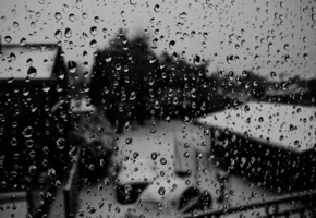 , зима, капли, крыши, здания, Стекло