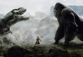 Кинг-конг, девушка, динозавр